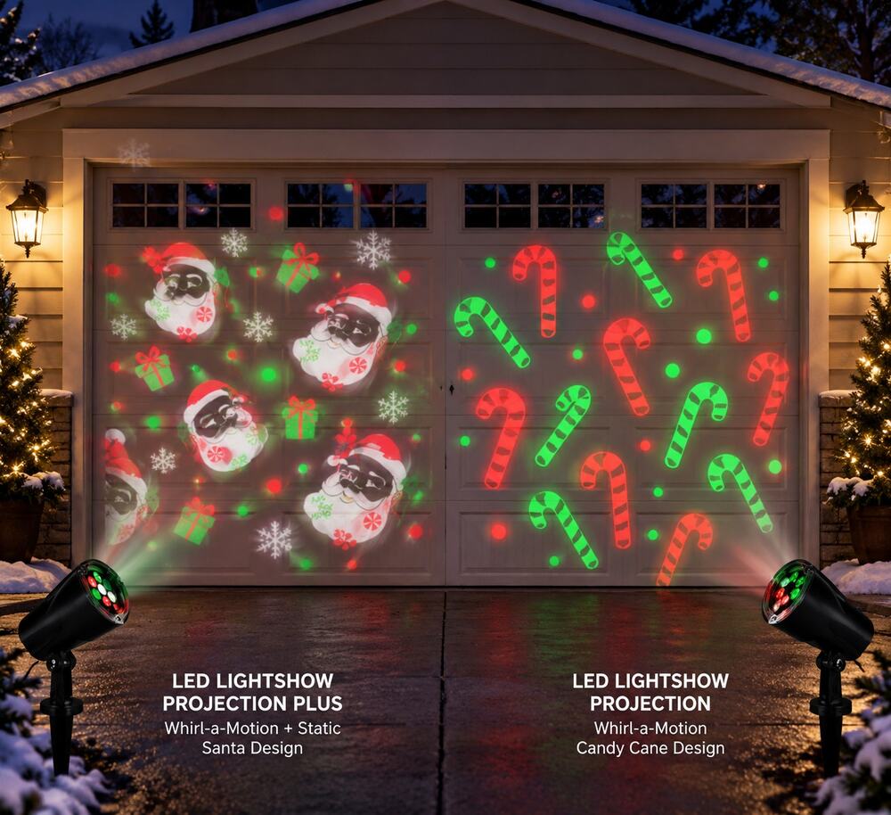 LED Lightshow Christmas Projection Lights Whirl A Motion Outdoor Projectors 2